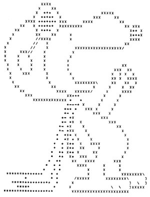Snoopy image using keyboard text type (ASCII characters)