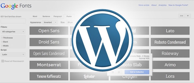 add Google fonts to WordPress