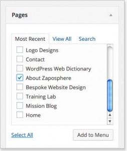 Creating a custom menu in WordPress