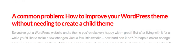 custom css in WordPress without a child theme